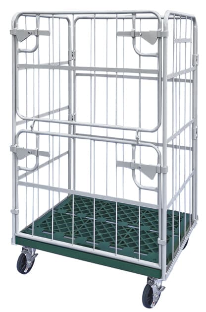 新品 カゴ台車(ダブルゲート付)